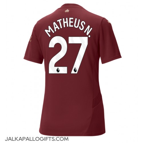 Manchester City Matheus Nunes #27 Kolmaspaita Naiset 2024-25 Lyhythihainen